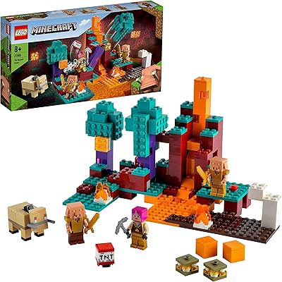Lego ® minecraft the warped forest nether 21168 avec les chasseurs piglin