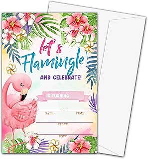 Cartes d'invitation d'anniversaire pour enfants avec enveloppes - cartes d'invitation vierges de style flamant rose d'été, fournitures de fête pour enfants et adolescents, 20 invitations avec enveloppes - a017. Diaytar : Des promotions exceptionnelles toute l'année pour tous les Sénégalais