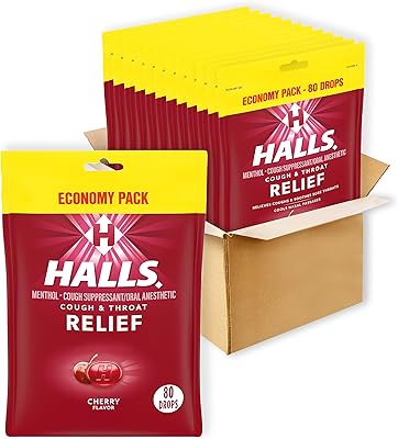 Gouttes contre la toux aux cerises halls relief, paquet économique, 12 paquets