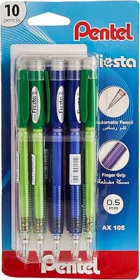 Pentel vista, pointe de porte-mine 0,5 mm, multicolore, 10 pièces
