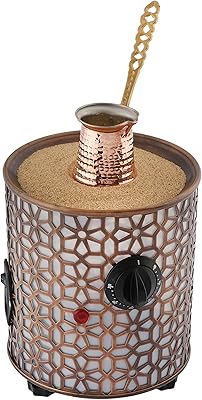 Mini cafetière tuliphomif petite machine à café en cuivre turc d'origine avec lumière