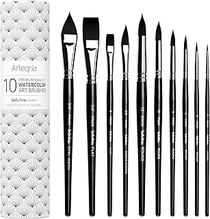 Ensemble de pinceaux aquarelle artegria 10 professionnels pour artistes poils