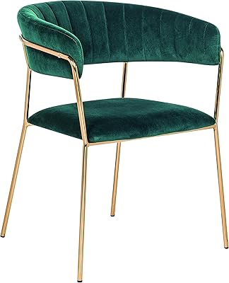 Chaises rembourrées en tissu velours avec pieds en métal adaptées à la maison