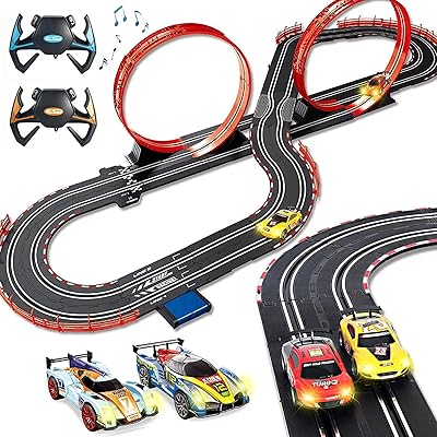 Jouet de piste de course de voiture électrique à l'échelle 1:43 pour garçons