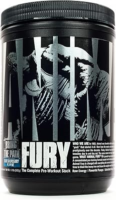 Poudre de pré-entraînement animal fury energy & focus - 5 g de bcaa