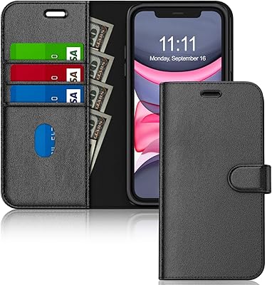 Étui de protection geetech wallet design pour iphone 11 6,1 pouces, étui à