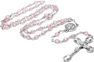 Elysian gift shop chapelet religieux italien en argent avec perles de cristal