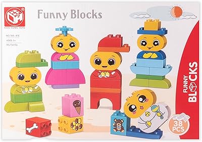 Ensemble de blocs de construction colorés pour enfants (38 pièces) blocs différentes formes