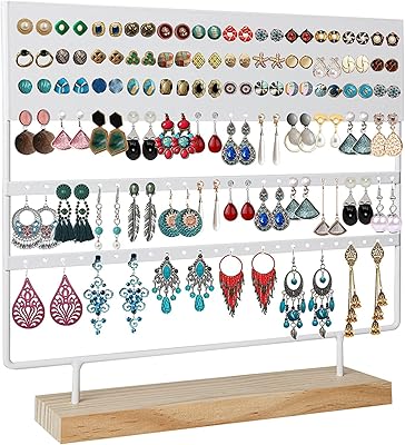 Support de boucles d'oreilles et organisateur de bijoux en métal présentoir classique