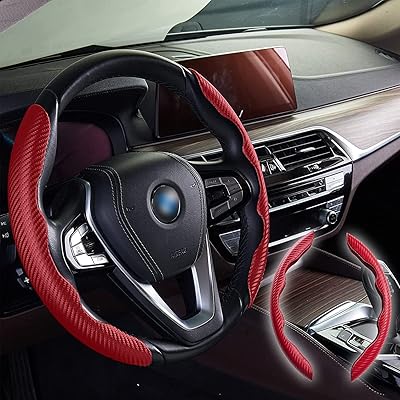 Couvre-volant universel en fibre de carbone alikdon pour femmes et hommes (rouge)