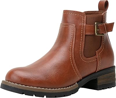 Bottes chelsea courtes à talon bas et fermeture éclair 9006 pour femmes, bottes