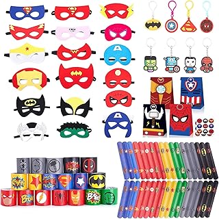 Beauenty party articles le coffret cadeau de fête d'anniversaire de super-héros comprend 18 articles de fête de super-héros, 18 porte-clés, 18 sacs cadeaux, 36 bracelets de super-héros (108 pièces). Votre supermarché en ligne au Sénégal, c'est Diaytar