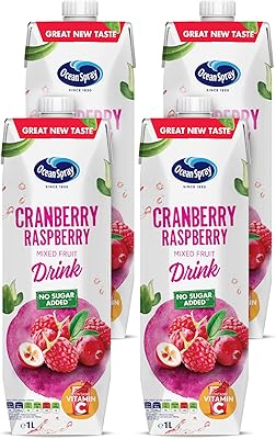 Boisson aux fruits mélangés ocean spray avec framboises et framboises, sans sucre ajouté