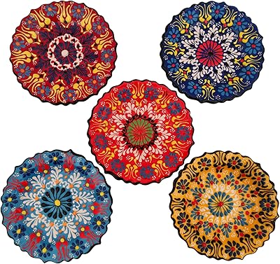 Ensemble de petites assiettes décoratives turques aynur, taille 5 à 5,1 pouces