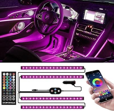 Éclairage intérieur de voiture somkill 72 ampoules led avec contrôle par application