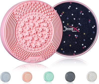 Nettoyant pour pinceaux jessup avec éponge dissolvant de couleur en silicone et tampon