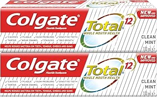 Dentifrice colgate total clean mint, 100 ml, 2 pièces