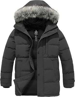 Veste d'hiver épaisse pour homme, manteau d'hiver chaud avec capuche en fourrure