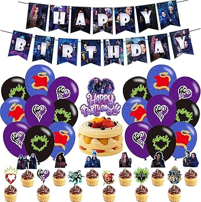 Fournitures de fête d'anniversaire descendantes, y compris des bannières, des ballons en latex