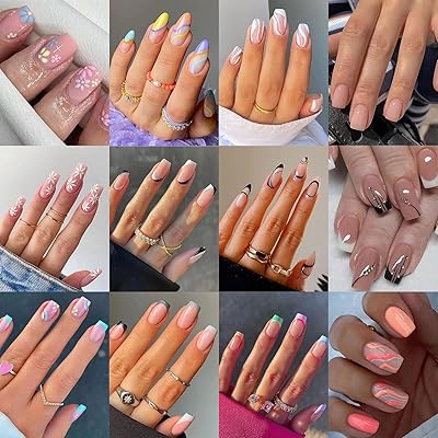 12 paquets (288 pièces) de faux ongles à presser moyens et courts misssix