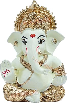 Tide ribbons ganesha idol car dashboard statue - petite statue de ganesha plaquée