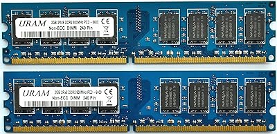 Ram ddr2 4 go (2x2 go) 800 mhz 2rx8 pc2-6400u pc2 6400 240