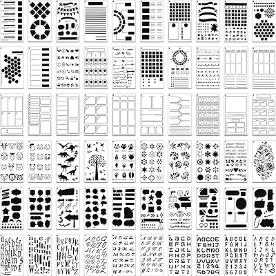 60 pièces en plastique agenda planificateur pochoir lettre et chiffre dessin