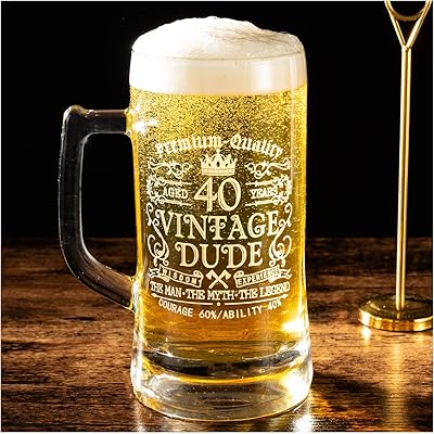 Kresky vintage 40e anniversaire chope à bière pour homme de 40