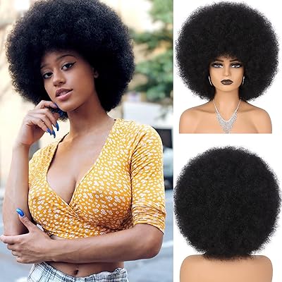 Perruques afro des années 70 wallden hair pour femmes noires, perruque afro bouclée