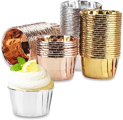 150 pièces de doublures de cupcakes en papier d'aluminium, support de 3,5 oz