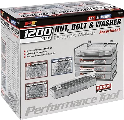 Ensemble d'écrous et de boulons assortis pour outils de performance avec étui, 1