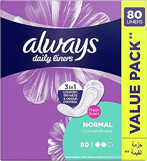 Serviettes hygiéniques always pour un usage quotidien, protection confortable au parfum naturel rafraîchissant