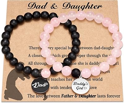 Cadeaux de fête des pères pour père et fille, bracelets assortis pour père
