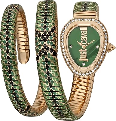 Montre à quartz serpenti real pour femme, affichage analogique et bracelet en acier