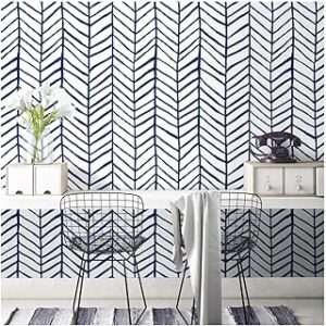 Papier peint à rayures modernes haocom pour chambre à coucher 96020-2 vinyle bleu marine 17,7" x 9,8". Diaytar : Le e-commerce qui respecte votre budget