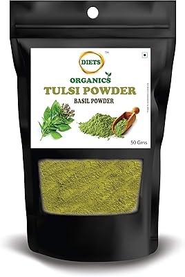 Diets organics poudre de thulasi pure -50 g-poudre de tulsi-poudre de feuilles