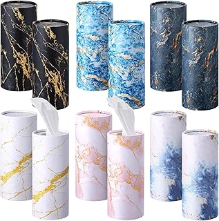 12 pièces de serviettes de voiture jetables imprimées cylindriques circulaires pour voyage et porte-gobelet de voiture (motif marbre). Diaytar : Vivez l'expérience du shopping malin