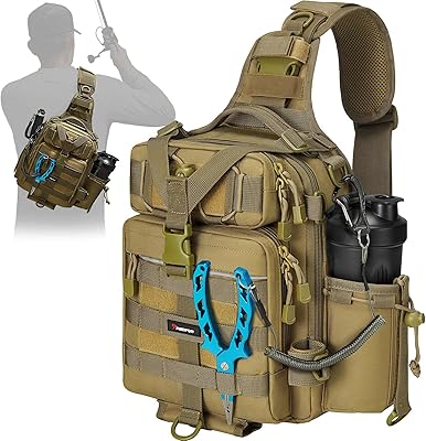 Sac de rangement pour matériel de pêche piscifun, sac à dos à bandoulière