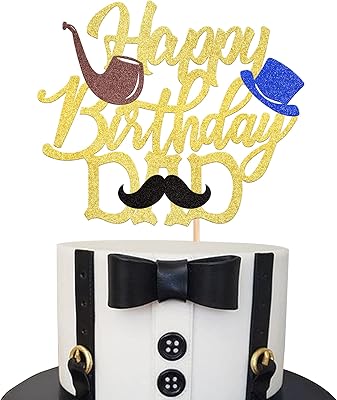 1 pièce de décoration de gâteau joyeux anniversaire pour la fête des pères