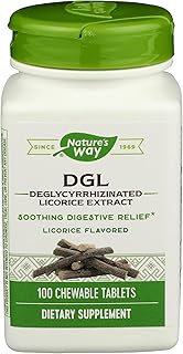 Nature's way, dgl, extrait de réglisse de glycyrrhizine bouillie, réglisse, 100 comprimés à