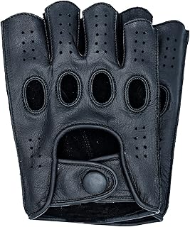 Gants en cuir à demi-doigts cousus inversés the white shop pour hommes