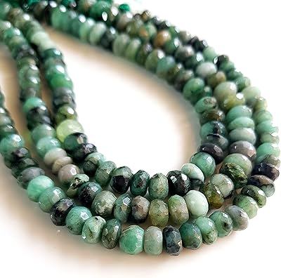Perles de pierres précieuses d'émeraude naturelles | forme ronde taille 8"