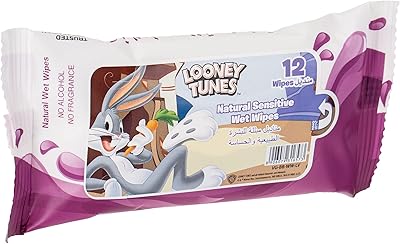 Lingettes naturelles sensibles looney tunes, 12 feuilles, (120 lingettes), paquet de 10. Diaytar Sénégal : Diversité produits, unité de prix bas