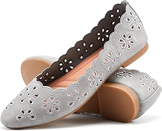Chaussures plates de ballet pour femmes en cuir pu noir confortable à enfiler