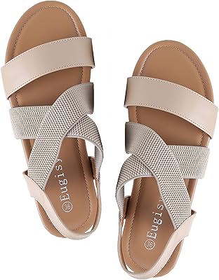 Sandales plates en caoutchouc yougeesy pour femmes, sandales à bride à la cheville, sandales de gladiateur à bout ouvert élégantes et décontractées d'été. Diaytar : Votre shopping, nos meilleurs prix