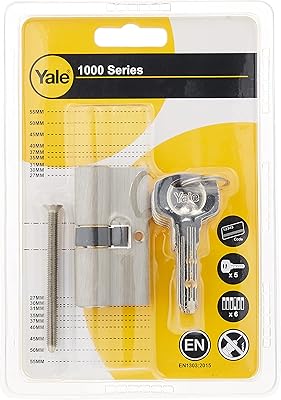 Yale 10-1002-3030-00-22-01, rouleau à fossettes double européen série 1000 30+30 nickel satiné