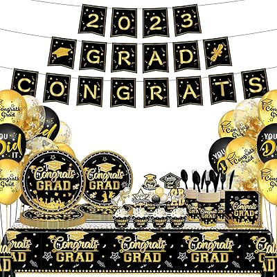 Décorations de fête de remise de diplôme 2023 232 pièces pour 24 personnes