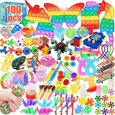 Ensemble de jouets fidget de 100 pièces, boîte au trésor de classe, mini