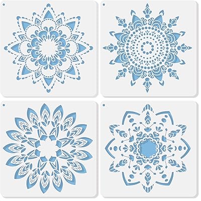 Pochoir de peinture mandala medenco, 12 x 12 pouces réutilisable pour meubles, tissus