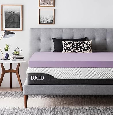Surmatelas en mousse à mémoire de forme infusée de lavande lucid, taille 4